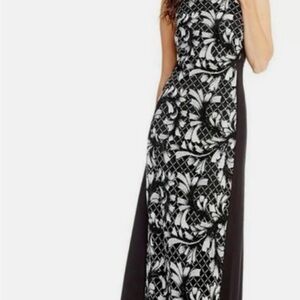 Badgley Mischka Black and White Formal Dress